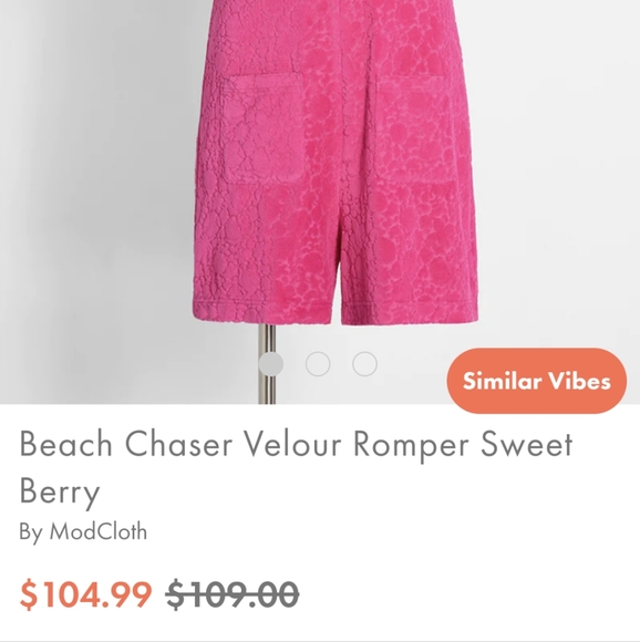 Vintage beach velour romper - Picture 3 of 7